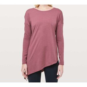 Lululemon To the Point Long Sleeve Top Shirt Misty Merlot Asymmetrical Women's 2